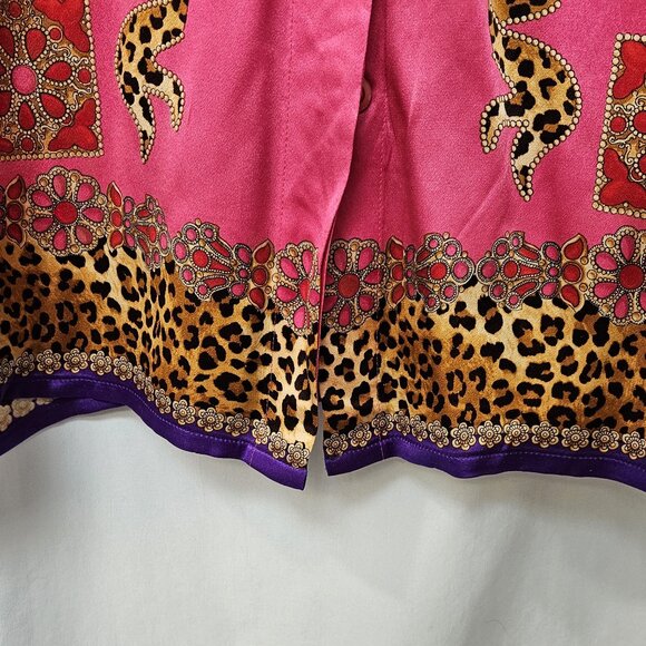Escada Taj Mahal charmeuse silk blouse Mughal jewels print rare vintage size 42 - Picture 8 of 16